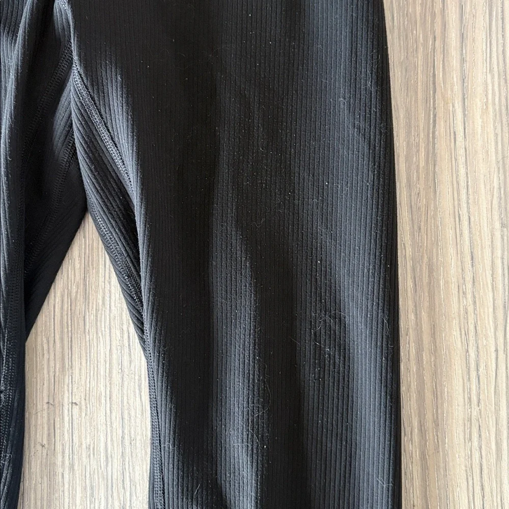 lululemon Wunder Train Ribbed Black Leggings Size 4 High Rise